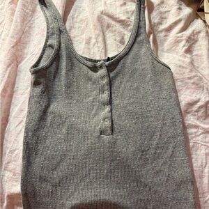 Brandy Melville Gray Ribbed Women's Tank Top